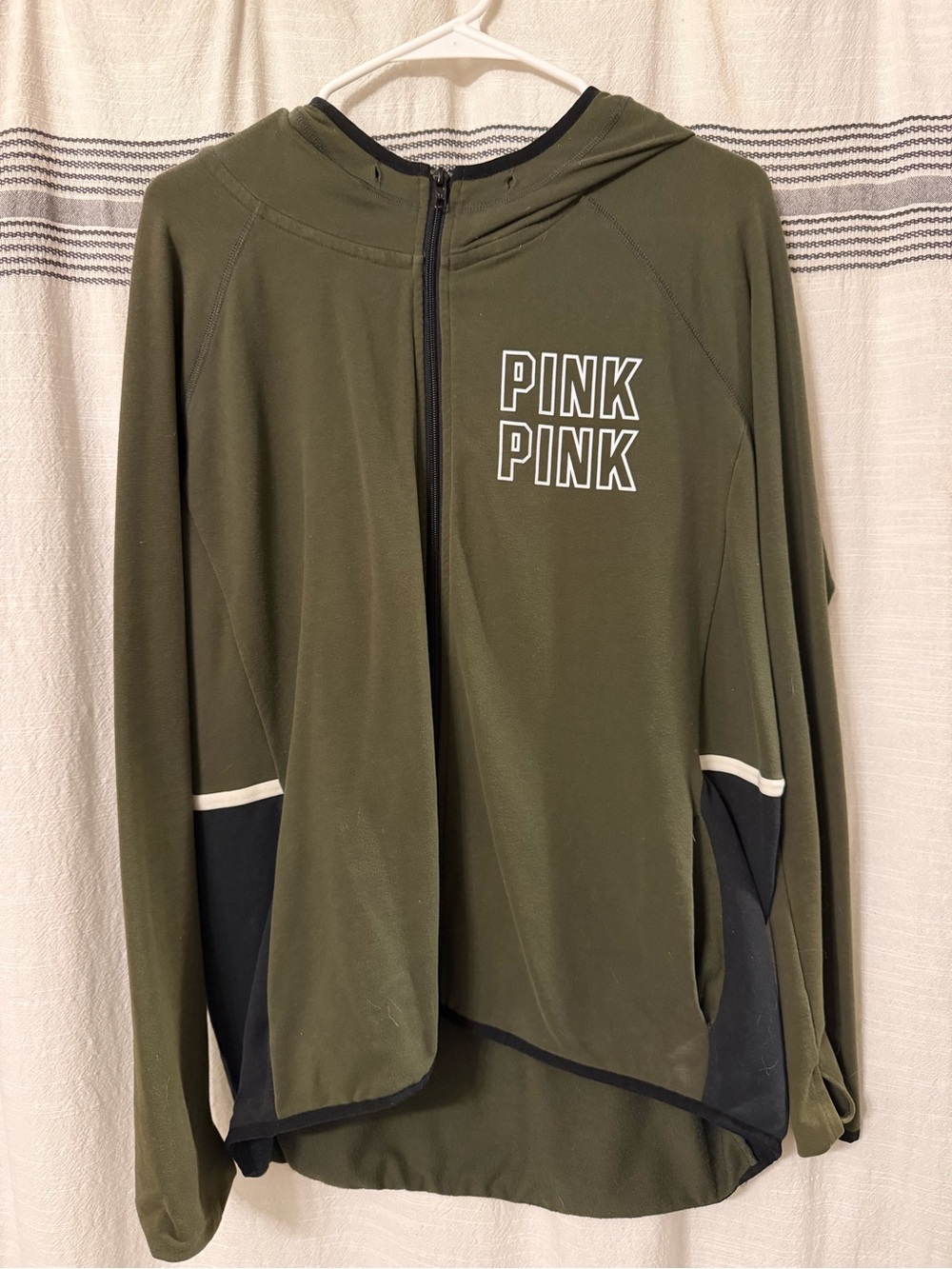 Womens Olive Green Zip Hoodie Jacket